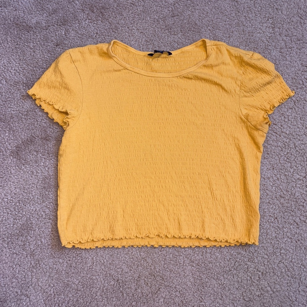 American Eagle Crop Top, Yellow, Size Medium